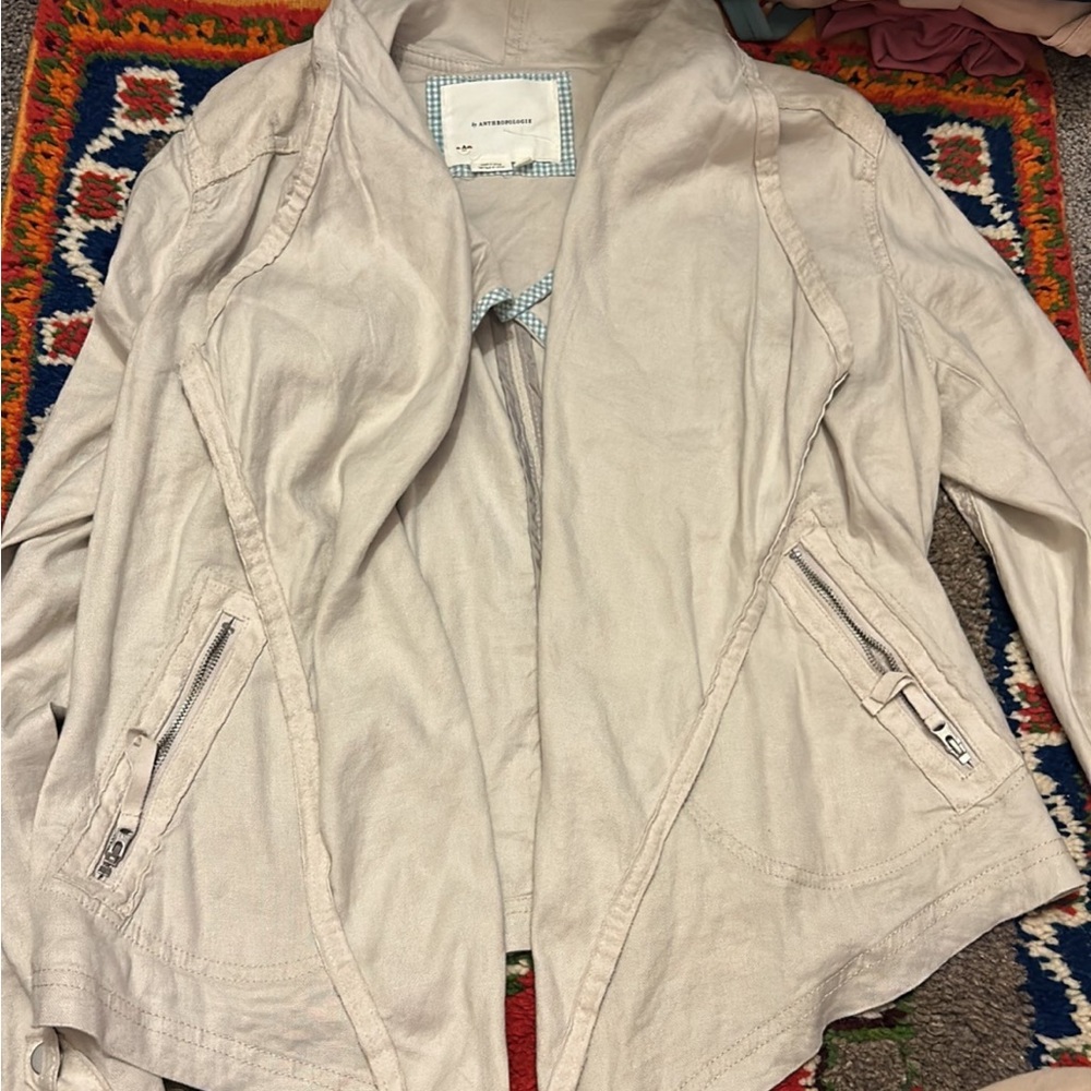 Anthropologie blazer jacket beige